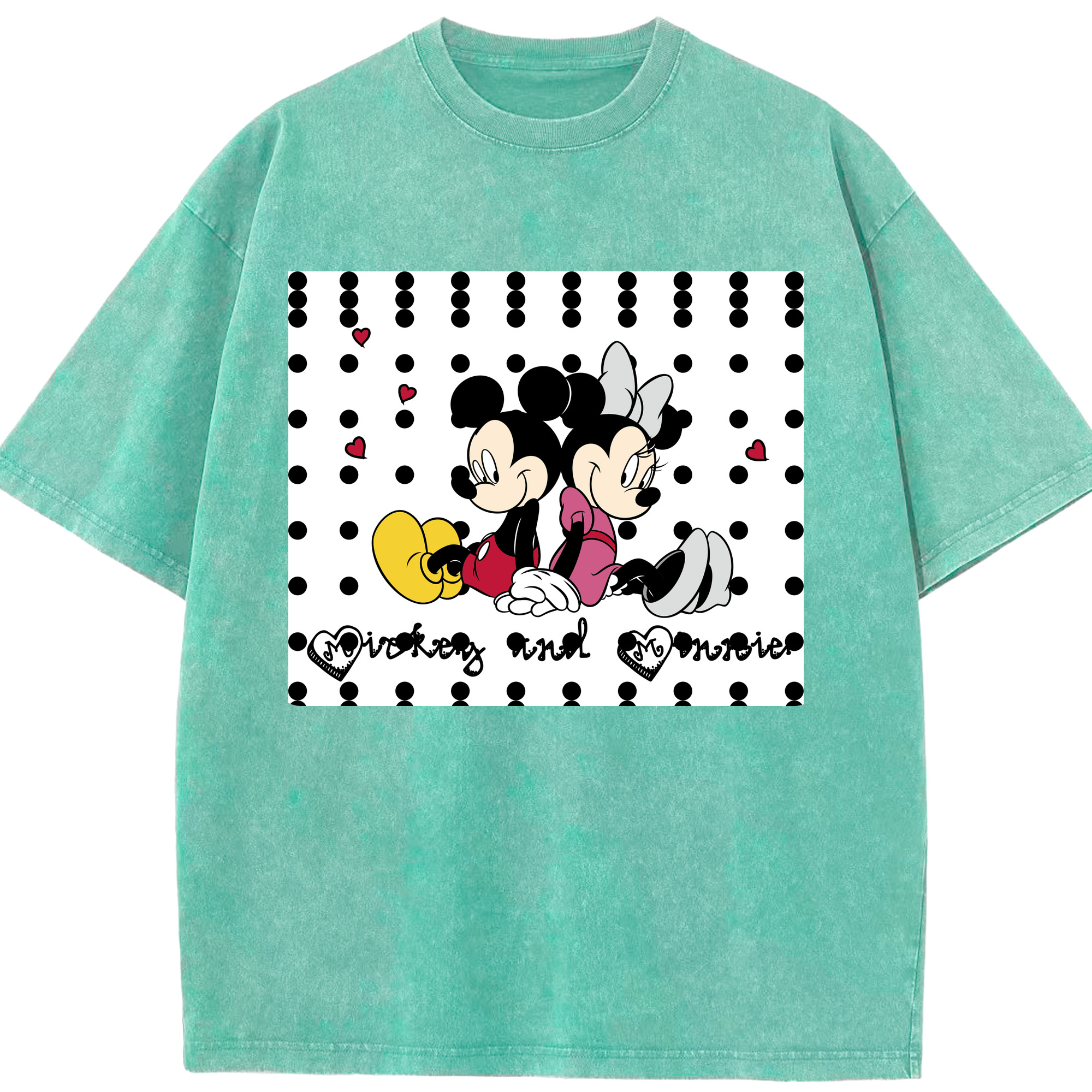 （画像用） ミッキーマウス Mickey Mouse 綿100% ヴィンテージ風 半袖Tシャツ（フロントプリント）